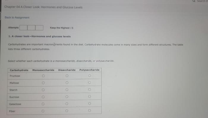 Chapter 4 a closer look hormones and glucose levels